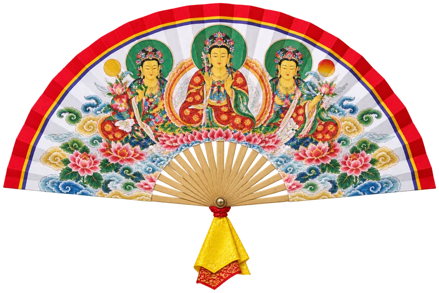 삼불제석이 그려진 무당부채